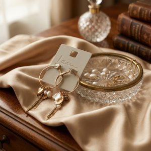 گوشواره حلقهای آویزدار آی ام نمای دور