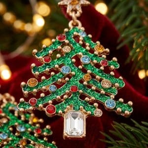 گوشواره طرح درخت کریسمس آی ام نمای نزدیک