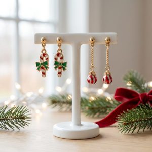 پک گوشواره کریسمس آی ام روی استند اکسسوری
