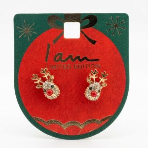 گوشواره میخی طرح گوزن شمالی آی ام (I AM)