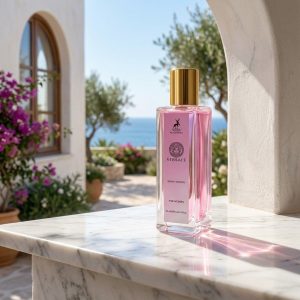 شیشه عطر زنانه الحمبرا برایت کریستال روی لبه مرمرین لوکس