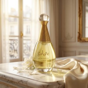عطر زنانه تری گالور روی میز آرایش در نور ملایم
