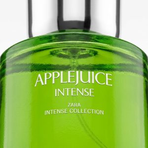 نمای استودیویی شیشه سبز زمردی عطر زنانه زارا اپل جویس اینتنس
