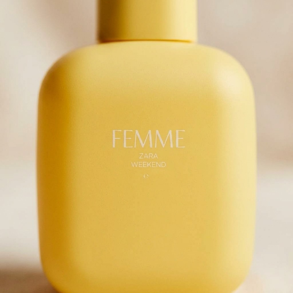 نمای نزدیک از شیشه و اسپری عطر زنانه زارا فم ویکند اصل